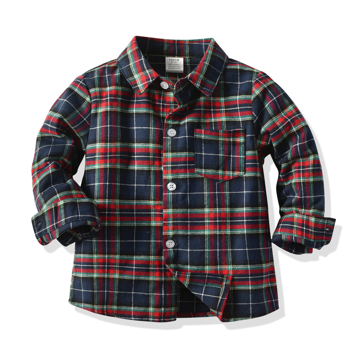 Kids Boys Plaid Spring and Autumn Long Sleeve 3 Pcs Suit