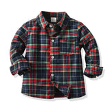 Kids Boys Plaid Spring and Autumn Long Sleeve 3 Pcs Suit