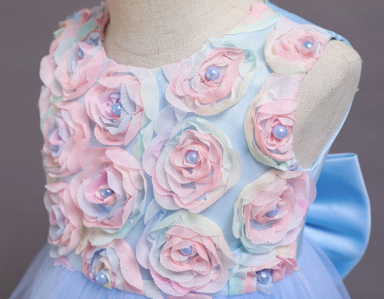 Kids Girl Princess Flower Party Elegant Wedding Dresses 3-12 Years