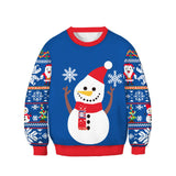 Kids Christmas Elk Digital Printing Warm Long Sleeve Crew Neck Sweater