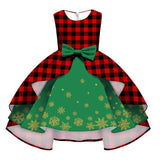Kids Girl Snowflake Digital Printing Christmas Lovely Sleeveless Princess Dresses