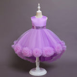 Kids Girl Princess Mesh Flower Fluffy Sleeveless Flower Dresses