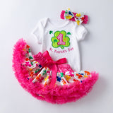 Baby Easter Girl Cartoon Embroidered Egg Short Sleeve Harley Set 2 Pcs