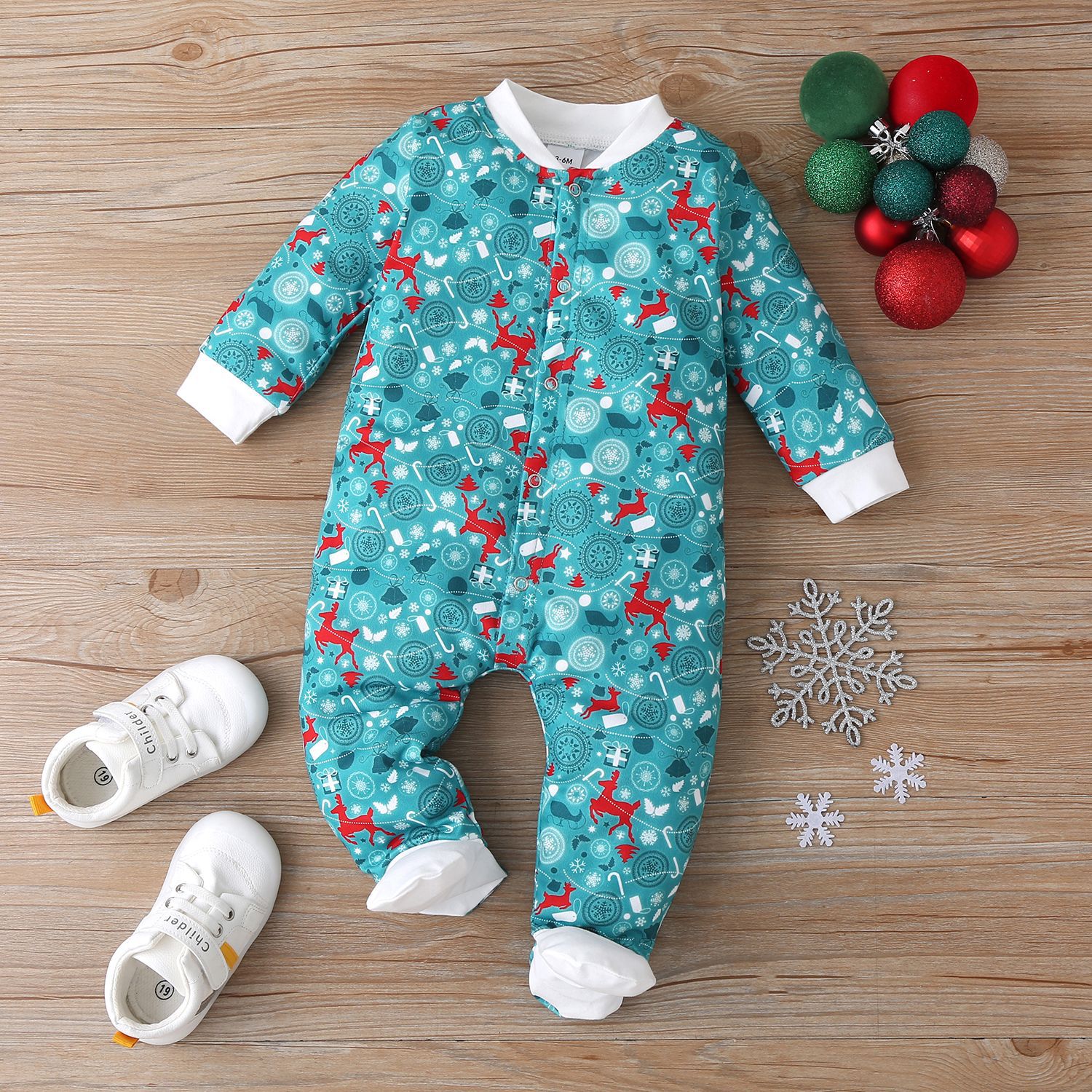 Christmas Baby Autumn Winter Wrapped Long Sleeve Creeper Rompers
