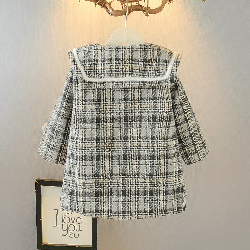 Girls Woolen Coat Woolen Coat Mid-length Thickening Jackets