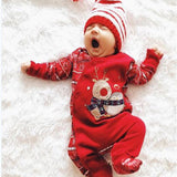 Baby Girl Christmas Deer Cartoon New Year Harbin Cotton Romper
