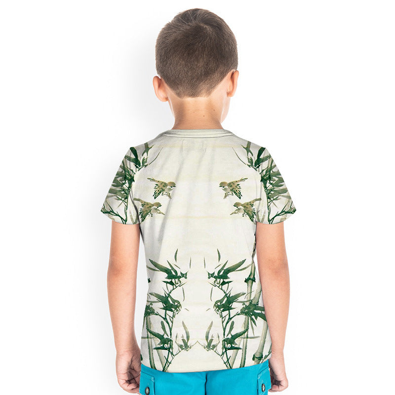 Kid Boy 3D Digital Printed Short Sleeve 3D Versatile Creative Bird T-shirts