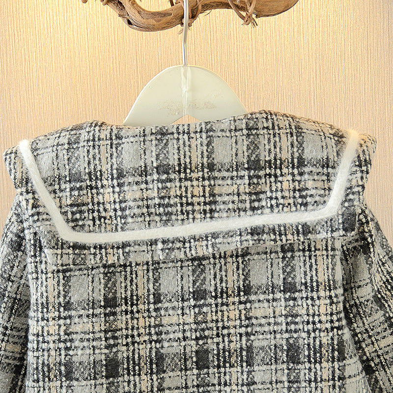 Girls Woolen Coat Woolen Coat Mid-length Thickening Jackets