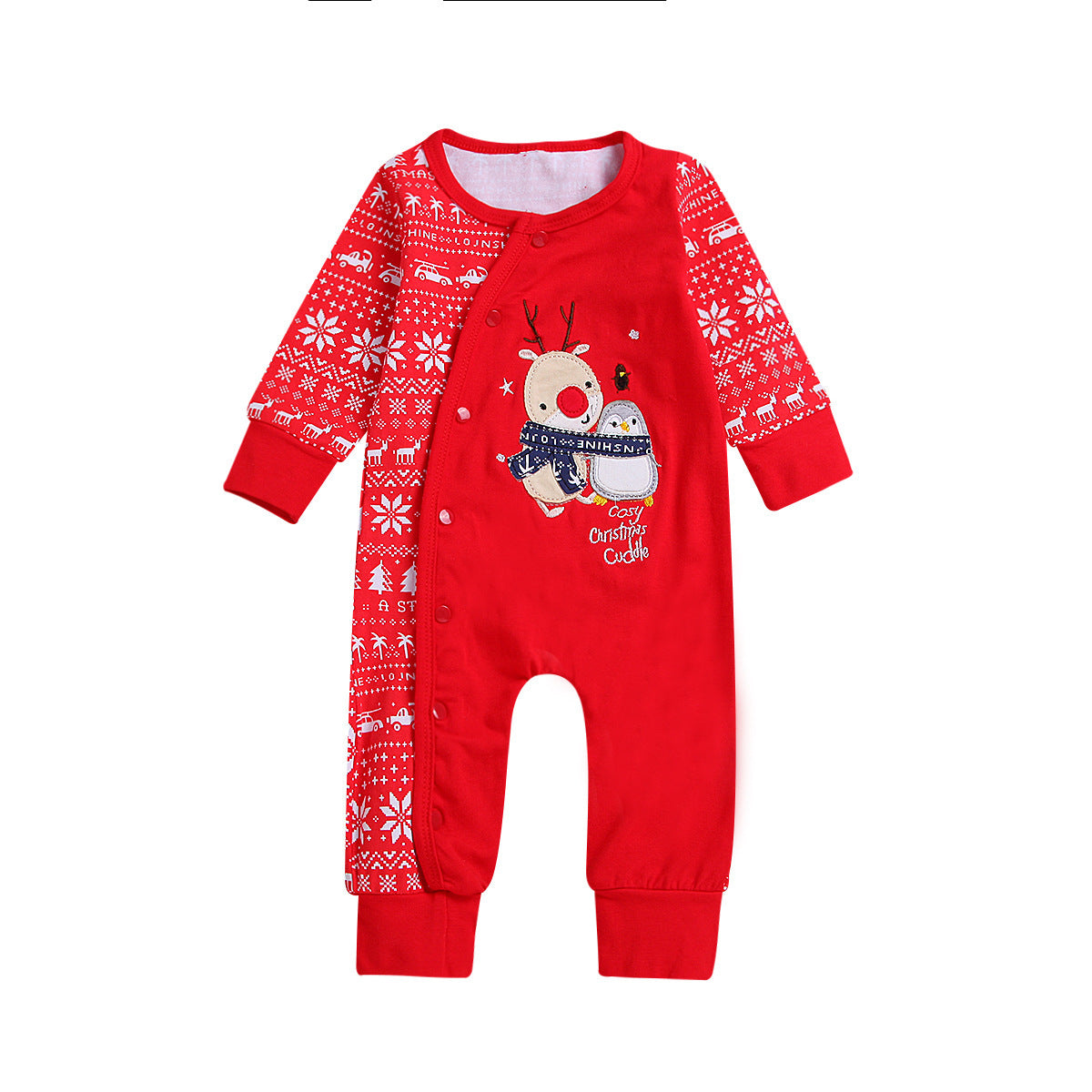 Baby Girl Christmas Deer Cartoon New Year Harbin Cotton Romper