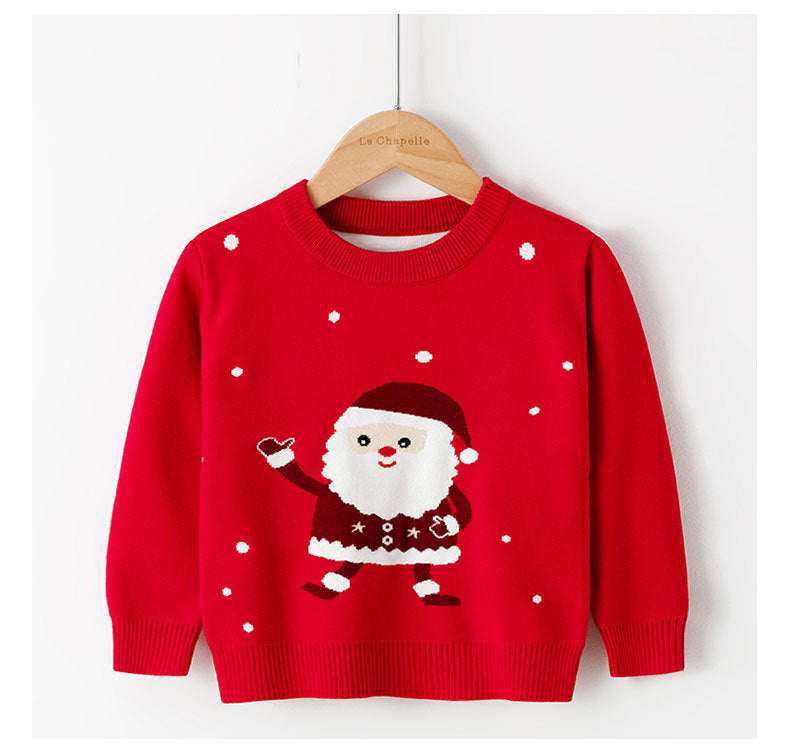 Kid Baby Boy Girl Christmas Claus Bottomed Sweater