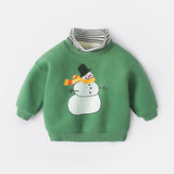 Girl Boys Turtleneck Winter Warm Christmas Velvet Padded Sweater