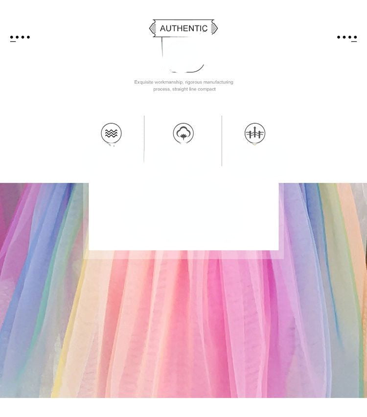 Kid Baby Girl Rainbow Unicorn Fashionable Casual Tide Dresses