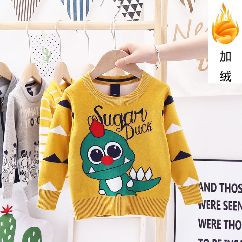 Toddler Kid Boy Dinosaur Winter Warm Dinosaur Knitted Sweater
