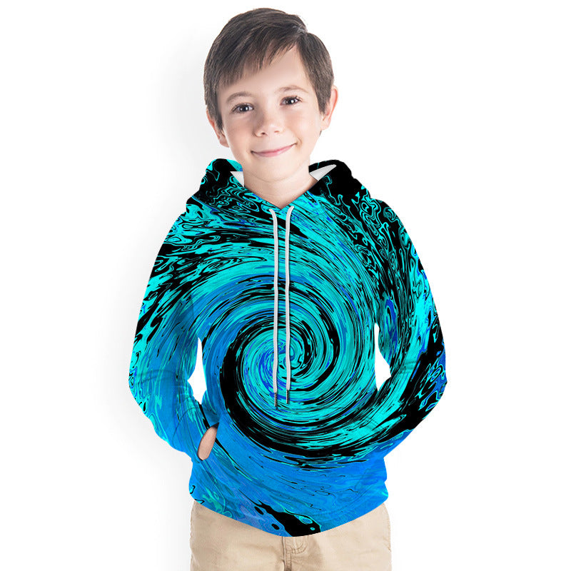 Kid Boy Spiral Series 3D Print Hoodie Baseball Uniform