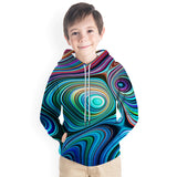 Kid Boy Color Vortex Printing 3D Fashion Hoodie