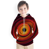 Kid Boy Color Vortex Printing 3D Fashion Hoodie