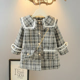 Girls Woolen Coat Woolen Coat Mid-length Thickening Jackets