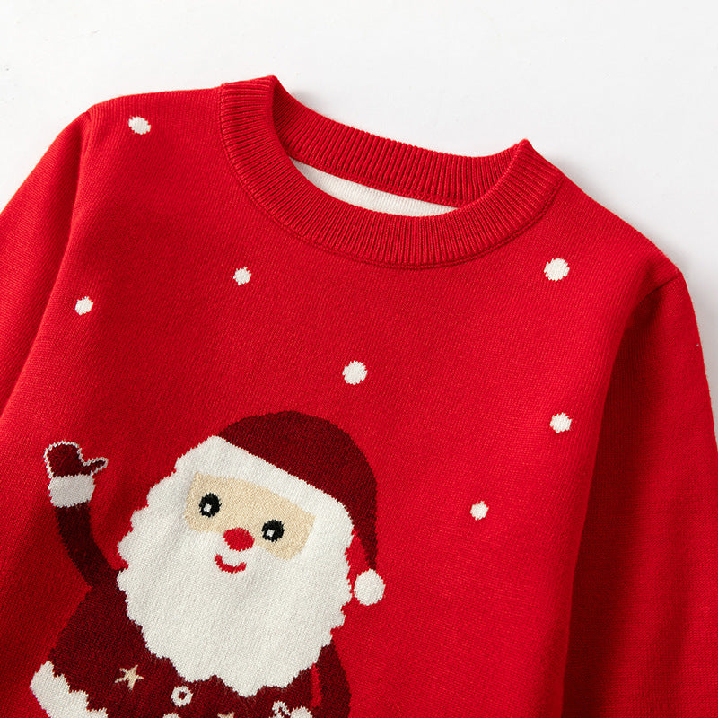 Kid Baby Boy Girl Christmas Claus Bottomed Sweater