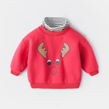 Girl Boys Turtleneck Winter Warm Christmas Velvet Padded Sweater