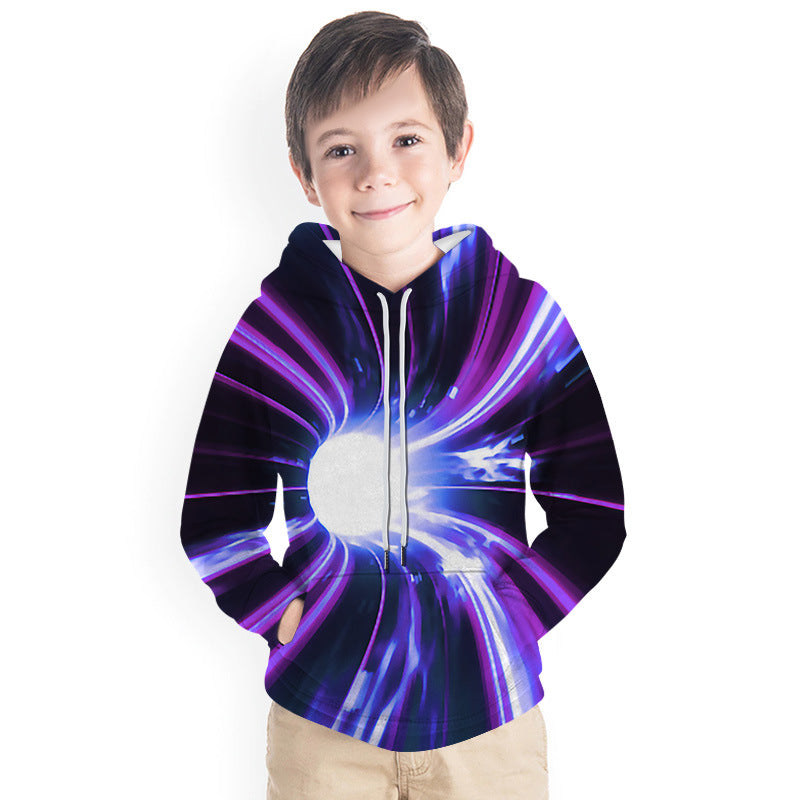 Kid Boy Spiral Series 3D Print Hoodie Baseball Uniform