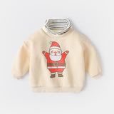 Girl Boys Turtleneck Winter Warm Christmas Velvet Padded Sweater