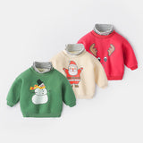 Girl Boys Turtleneck Winter Warm Christmas Velvet Padded Sweater