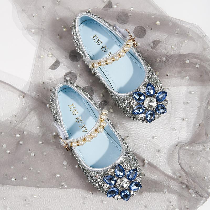 Girls Soft-soled Sequined Water Drill Crystal Single Shoes