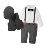 Kid Boy Baby British Climbing Gentleman With Hats 3 Pcs