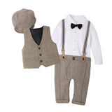 Kid Boy Baby British Climbing Gentleman With Hats 3 Pcs