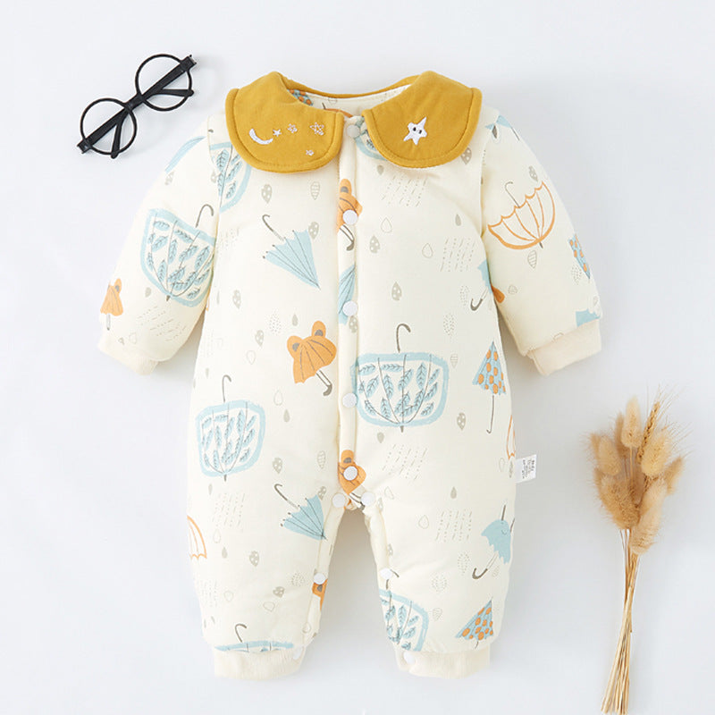 Baby One-piece Autumn Winter Suit Thickened Climbing Rompers