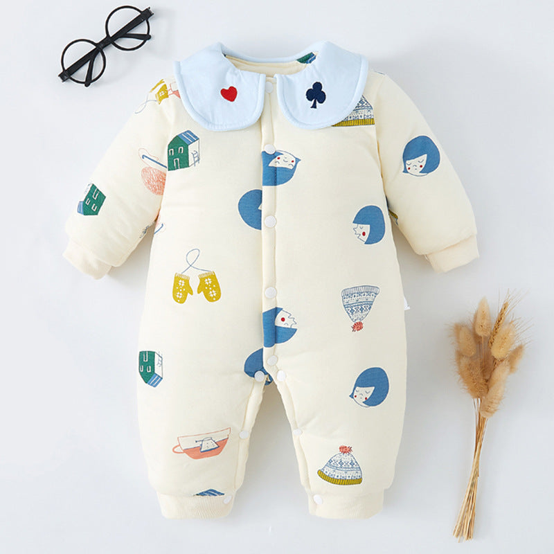 Baby One-piece Autumn Winter Suit Thickened Climbing Rompers