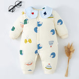 Baby One-piece Autumn Winter Suit Thickened Climbing Rompers