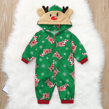Family MatchingChristmas Pajamas Fashion Cute Hooded Jumpsuit Sleepwear