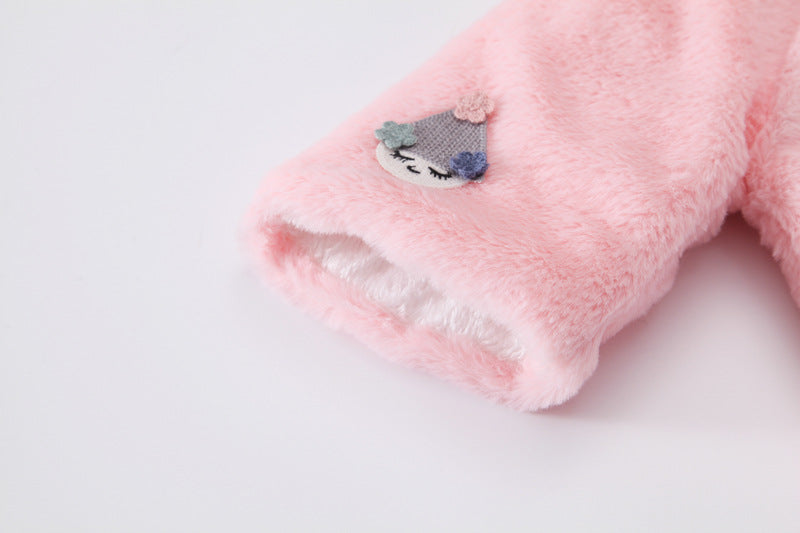 Kid Baby Girls Spring Autumn Imitation Fur Cape Coats Jackets