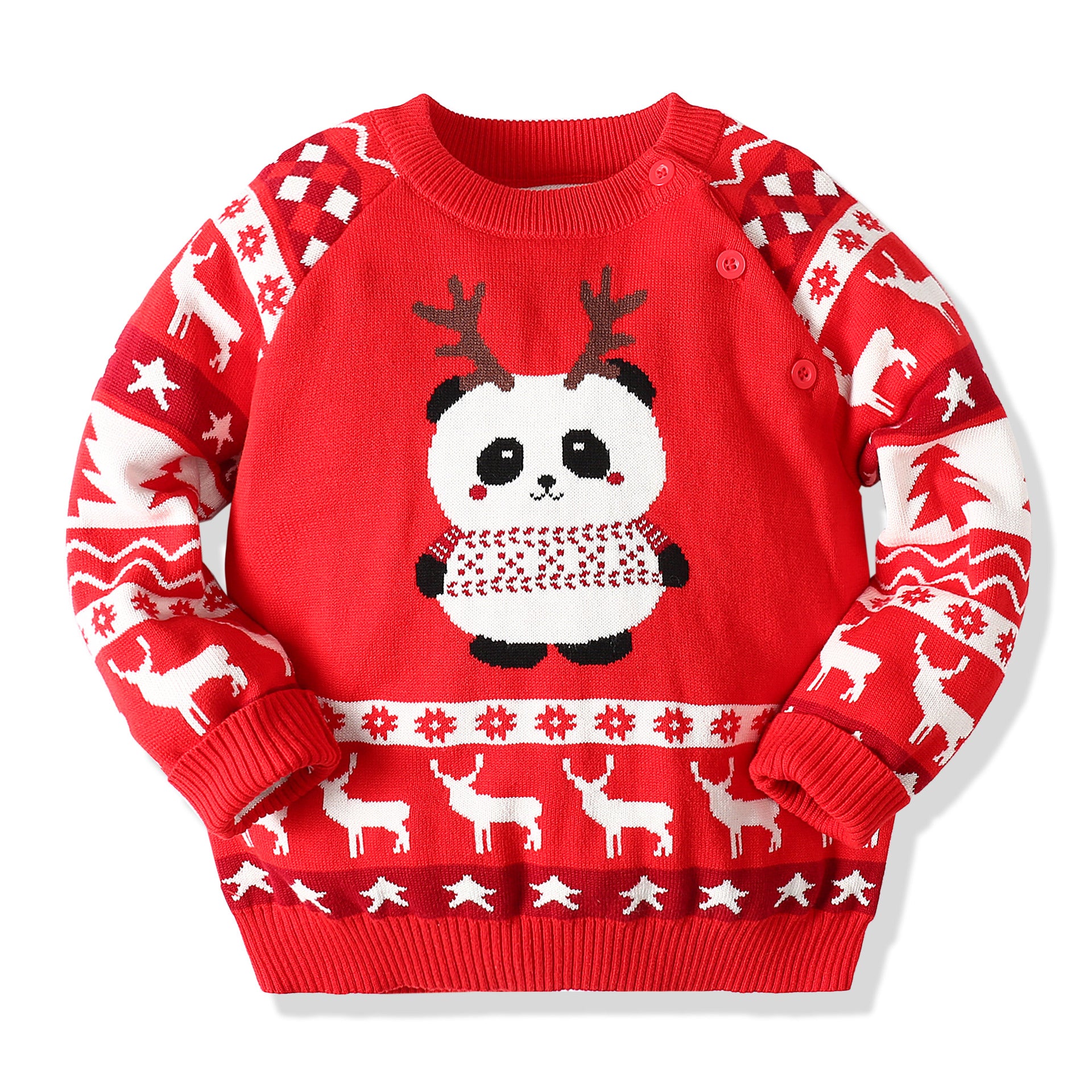 Kid Baby Boy Girl Soft Double Layer Christmas Sweater
