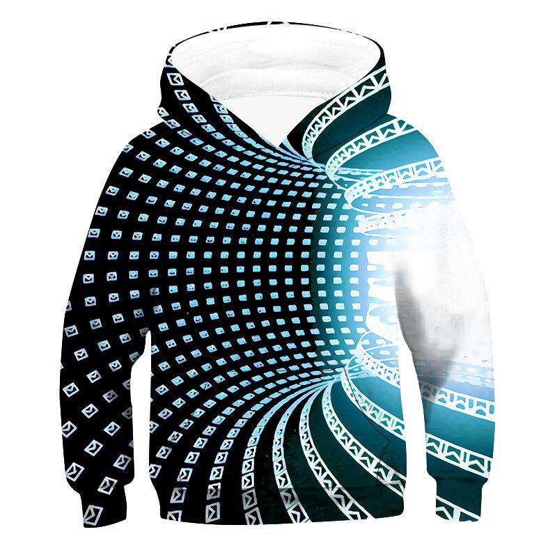 Kid Boy Girl Color Vortex Printing Hoodie