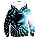 Kid Boy Girl Color Vortex Printing Hoodie