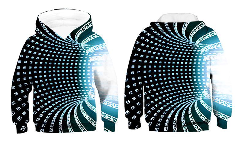 Kid Boy Girl Color Vortex Printing Hoodie