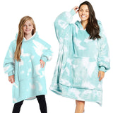 Family Matching Hoodie Tie-dye Digital Print Winter Warm Shirts Tops