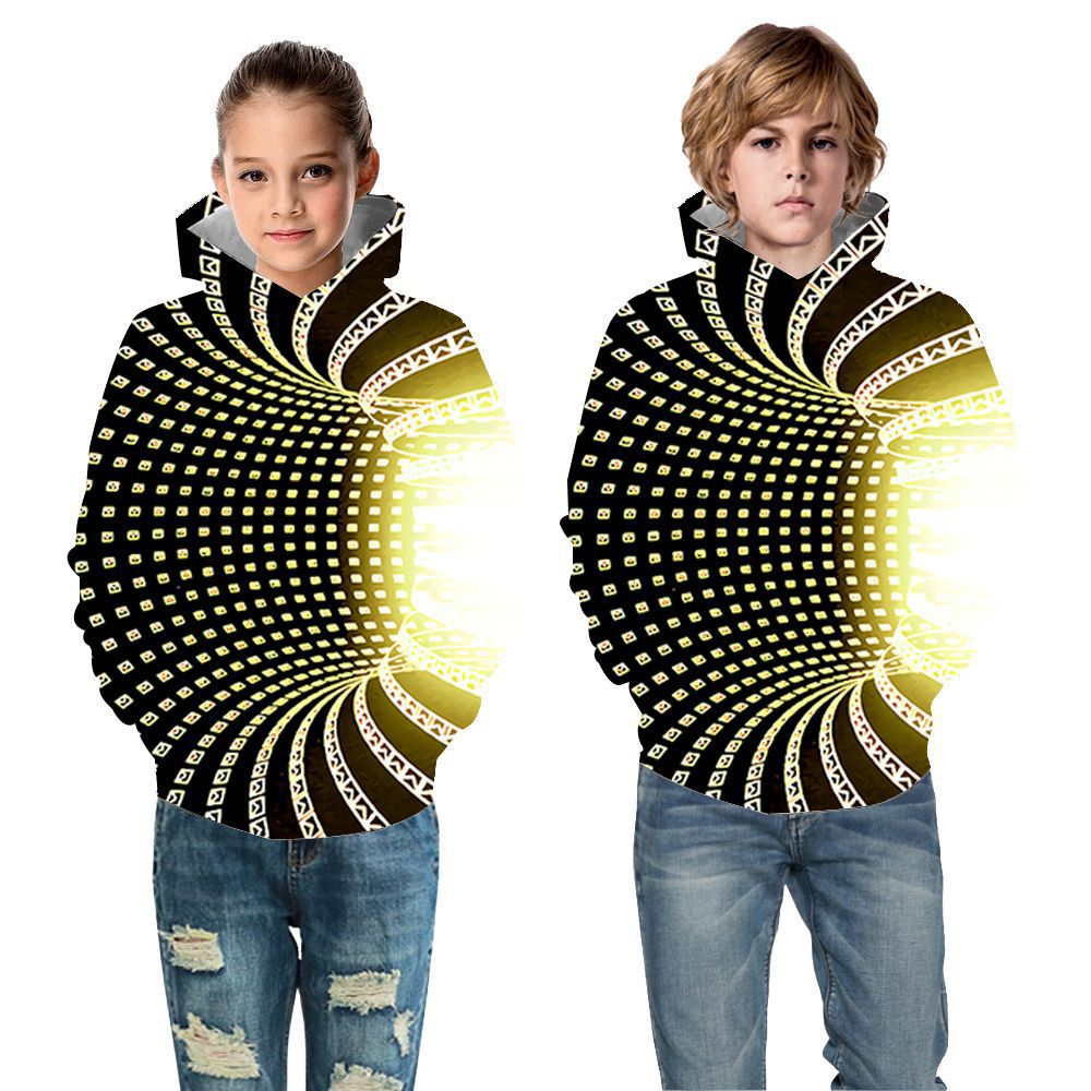 Kid Boy Girl Color Vortex Printing Hoodie