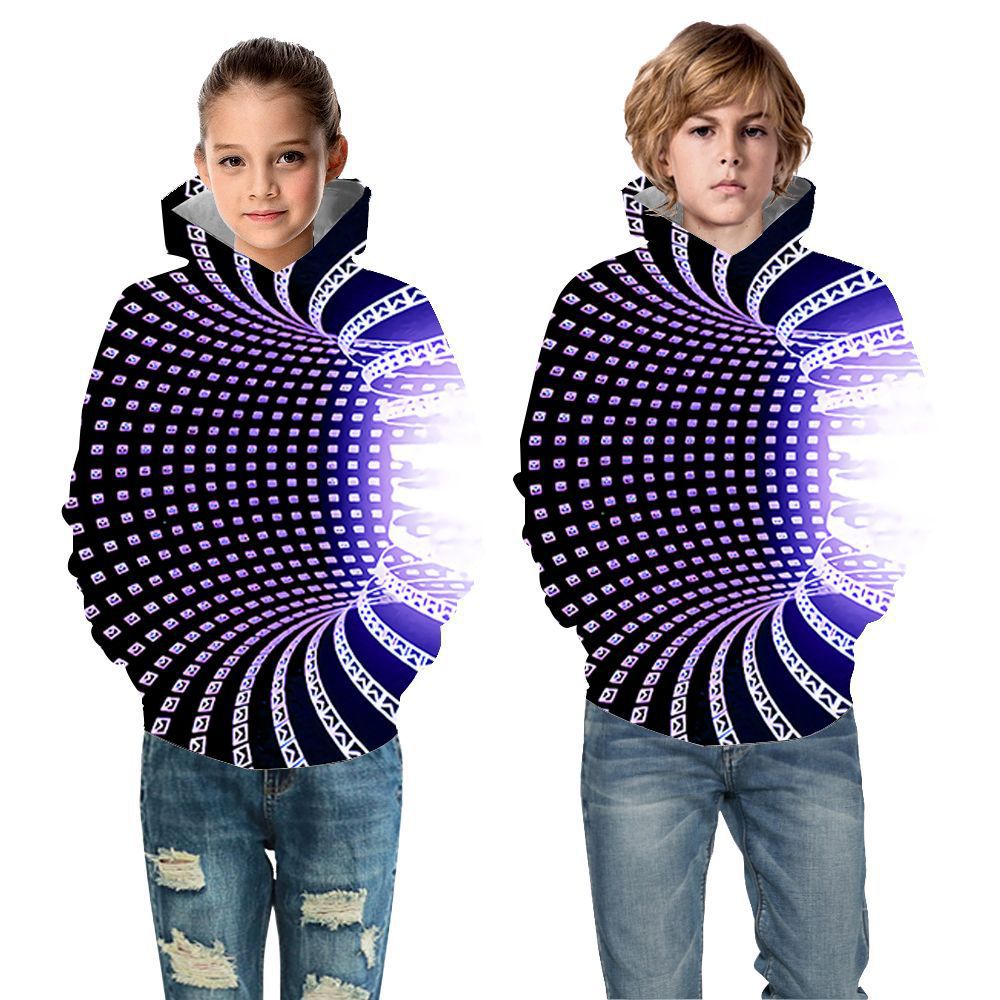 Kid Boy Girl Color Vortex Printing Hoodie