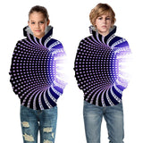 Kid Boy Girl Color Vortex Printing Hoodie