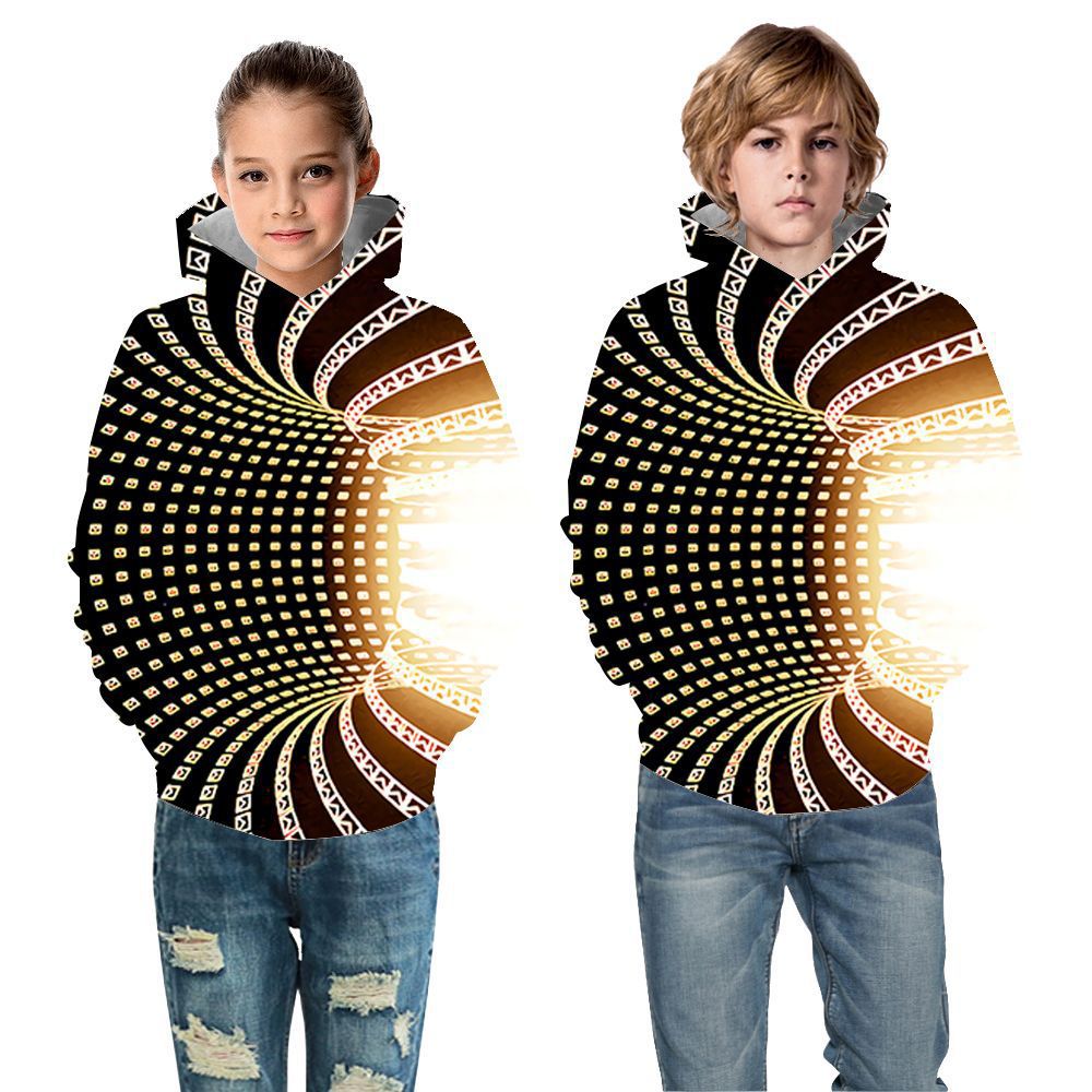 Kid Boy Girl Color Vortex Printing Hoodie