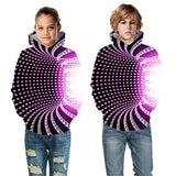 Kid Boy Girl Color Vortex Printing Hoodie