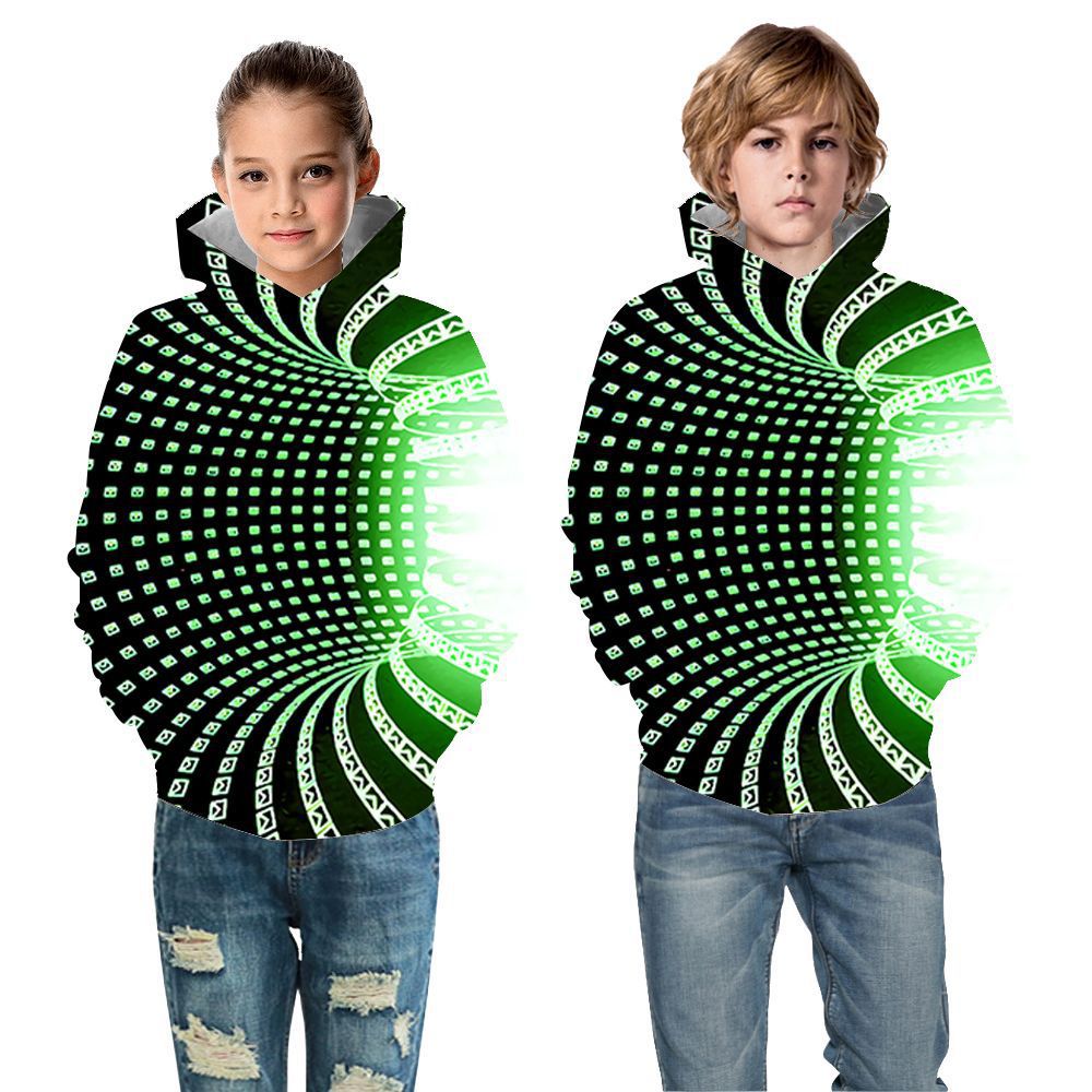Kid Boy Girl Color Vortex Printing Hoodie
