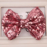 Kids Girls Princess Bling Sequins Sweet Bow Tie Solid Hair Headwear