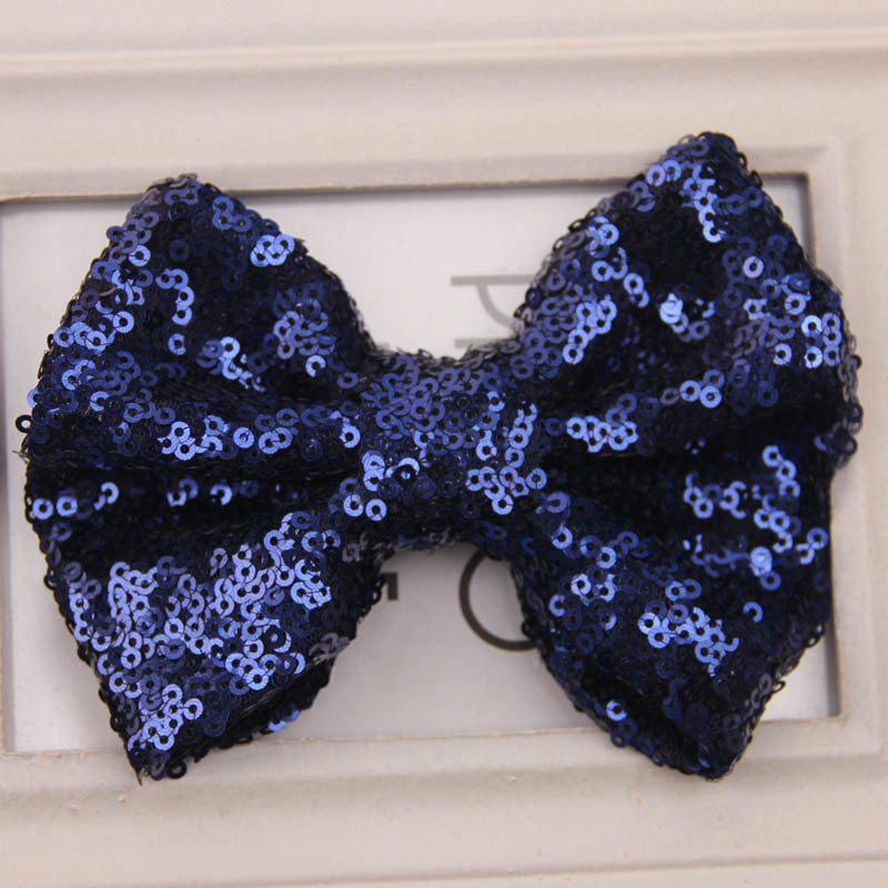 Kids Girls Princess Bling Sequins Sweet Bow Tie Solid Hair Headwear