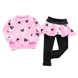 Kid Baby Girl Valentine's Day Pink Love 2 Pcs Sets