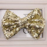 Kids Girls Princess Bling Sequins Sweet Bow Tie Solid Hair Headwear