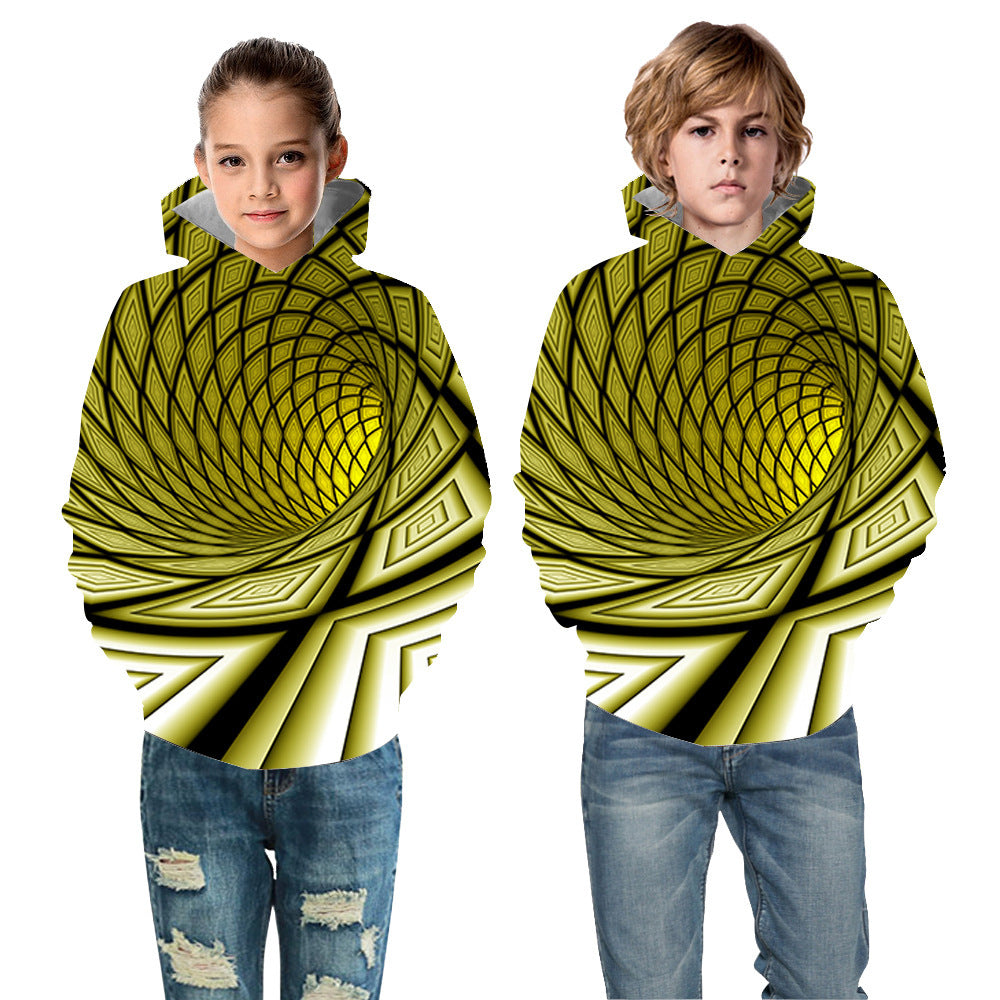 Kids Boy Girl Sports 3D Cartoon Whirlpool Hoodie
